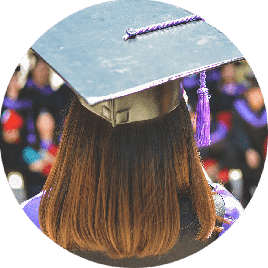 a student with a graduation cap