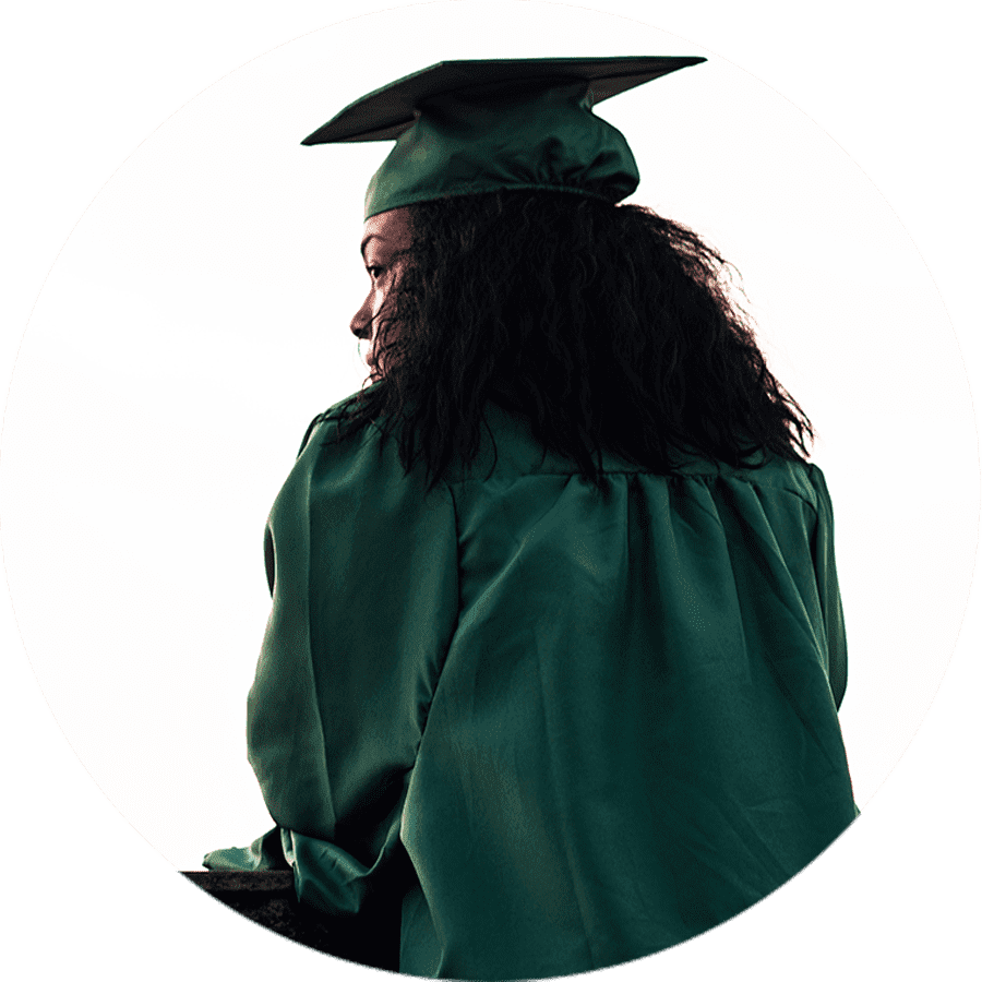 a student wearing a graduation cap