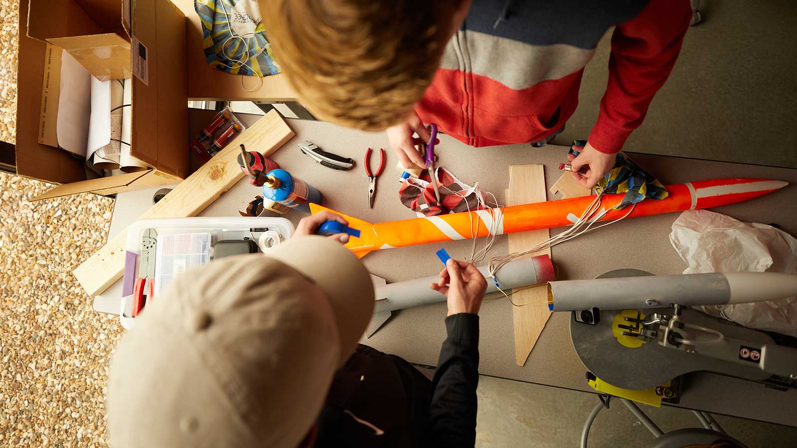 students making a model rocket